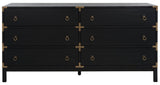 Safavieh Galio 6 Drawer Chest Black / Gold CHS9601B-2BX