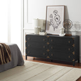 Safavieh Galio 6 Drawer Chest Black / Gold CHS9601B-2BX