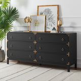 Safavieh Galio 6 Drawer Chest Black / Gold CHS9601B-2BX