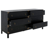 Safavieh Galio 6 Drawer Chest Black / Gold CHS9601B-2BX