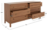 Safavieh Galio 6 Drawer Chest Oak / Gold CHS9601D-2BX