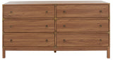 Safavieh Galio 6 Drawer Chest Oak / Gold CHS9601D-2BX