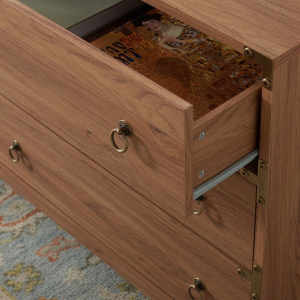 Safavieh Galio 6 Drawer Chest Oak / Gold CHS9601D-2BX
