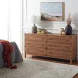 Safavieh Galio 6 Drawer Chest Oak / Gold CHS9601D-2BX