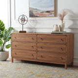 Safavieh Galio 6 Drawer Chest Oak / Gold CHS9601D-2BX