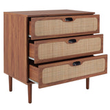 Safavieh Irelia 3 Drawer Chest Walnut  Pb, Mdf, Rubber Wood CHS9602A