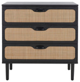 Safavieh Irelia 3 Drawer Chest Black Pb, Mdf, Rubber Wood CHS9602B