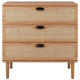 Safavieh Irelia 3 Drawer Chest Oak  Pb, Mdf, Rubber Wood CHS9602D