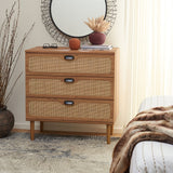 Safavieh Irelia 3 Drawer Chest Oak  Pb, Mdf, Rubber Wood CHS9602D