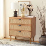 Safavieh Irelia 3 Drawer Chest Oak  Pb, Mdf, Rubber Wood CHS9602D