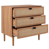 Safavieh Irelia 3 Drawer Chest Oak  Pb, Mdf, Rubber Wood CHS9602D