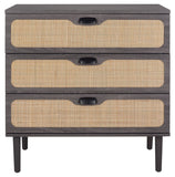 Safavieh Irelia 3 Drawer Chest Distressed Black Pb, Mdf, Rubber Wood CHS9602E