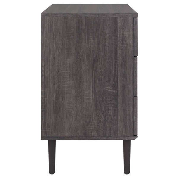 Safavieh Irelia 3 Drawer Chest Distressed Black Pb, Mdf, Rubber Wood CHS9602E