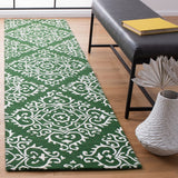 Chatham 712  Hand Tufted 50% Fine Indian Wool, 50% Viscose Rug Green / Ivory