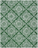 Chatham 712  Hand Tufted 50% Fine Indian Wool, 50% Viscose Rug Green / Ivory