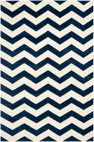 Safavieh Cht715 Hand Tufted  Rug Dark Blue / Ivory CHT715C-3