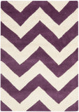 Chatham Cht715  Hand Tufted 100% Wool Pile Rug Purple / Ivory