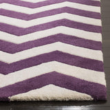 Chatham Cht715  Hand Tufted 100% Wool Pile Rug Purple / Ivory