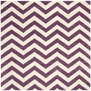 Chatham Cht715  Hand Tufted 100% Wool Pile Rug Purple / Ivory