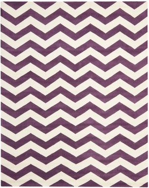 Chatham Cht715  Hand Tufted 100% Wool Pile Rug Purple / Ivory