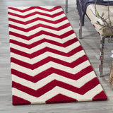 Chatham Cht715  Hand Tufted 100% Wool Pile Rug Red / Ivory