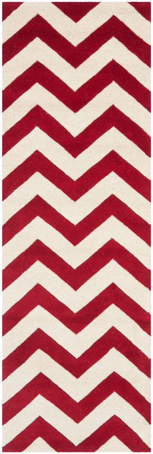 Chatham Cht715  Hand Tufted 100% Wool Pile Rug Red / Ivory