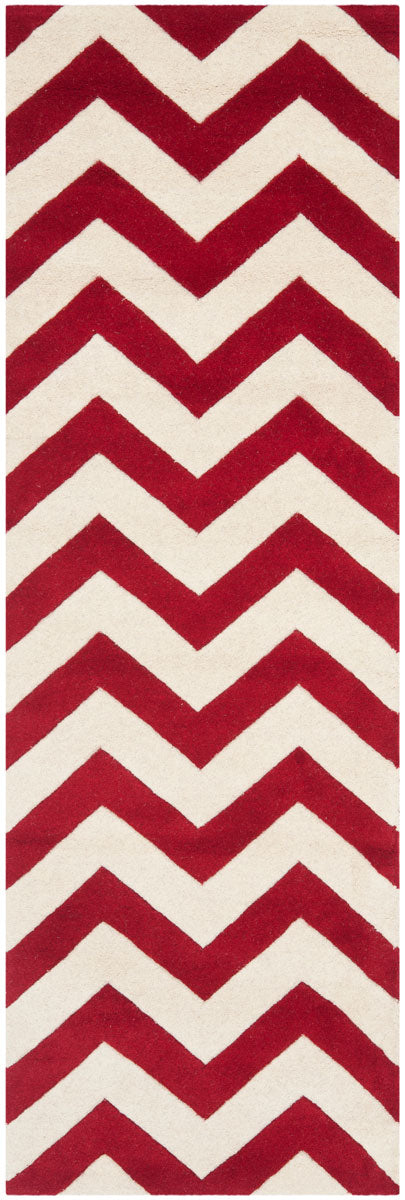 Chatham Cht715  Hand Tufted 100% Wool Pile Rug Red / Ivory