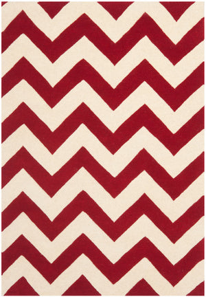 Chatham Cht715  Hand Tufted 100% Wool Pile Rug Red / Ivory