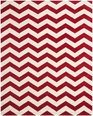 Chatham Cht715  Hand Tufted 100% Wool Pile Rug Red / Ivory