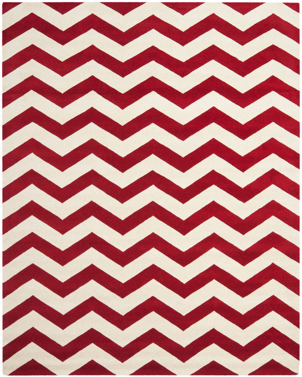 Chatham Cht715  Hand Tufted 100% Wool Pile Rug Red / Ivory