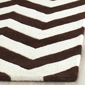Chatham Cht715  Hand Tufted 100% Wool Pile Rug Brown / Ivory