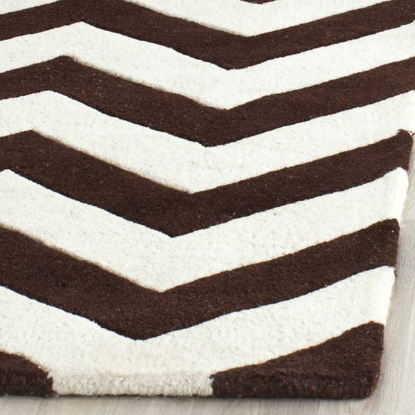 Chatham Cht715  Hand Tufted 100% Wool Pile Rug Brown / Ivory
