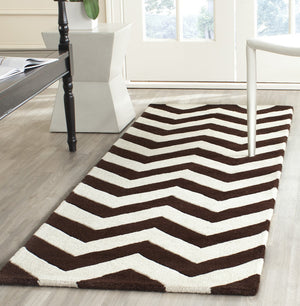 Chatham Cht715  Hand Tufted 100% Wool Pile Rug Brown / Ivory