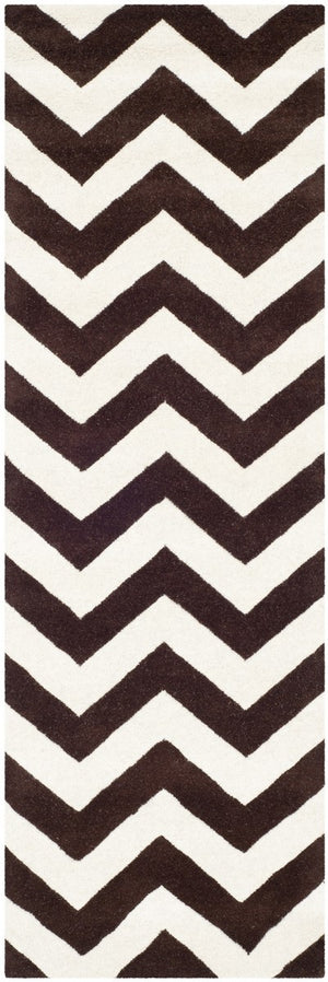 Chatham Cht715  Hand Tufted 100% Wool Pile Rug Brown / Ivory