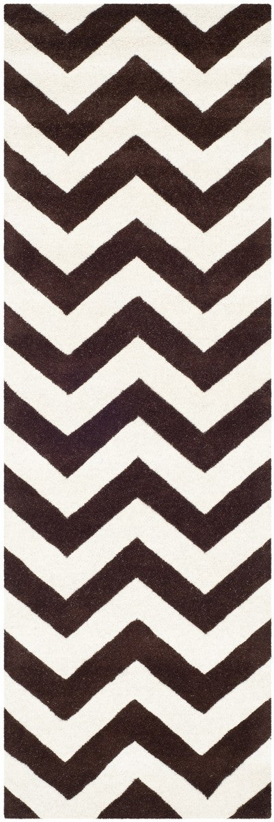 Chatham Cht715  Hand Tufted 100% Wool Pile Rug Brown / Ivory