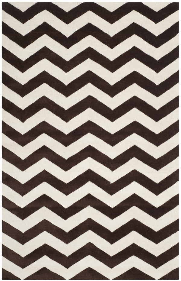 Chatham Cht715  Hand Tufted 100% Wool Pile Rug Brown / Ivory