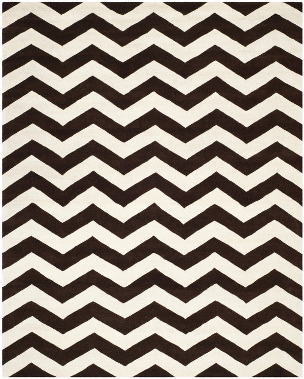 Chatham Cht715  Hand Tufted 100% Wool Pile Rug Brown / Ivory