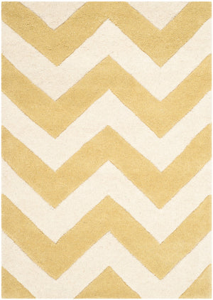Chatham Cht715  Hand Tufted 100% Wool Pile Rug Light Gold / Ivory