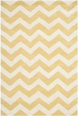 Chatham Cht715  Hand Tufted 100% Wool Pile Rug Light Gold / Ivory