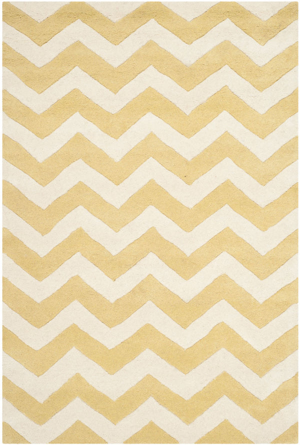 Chatham Cht715  Hand Tufted 100% Wool Pile Rug Light Gold / Ivory