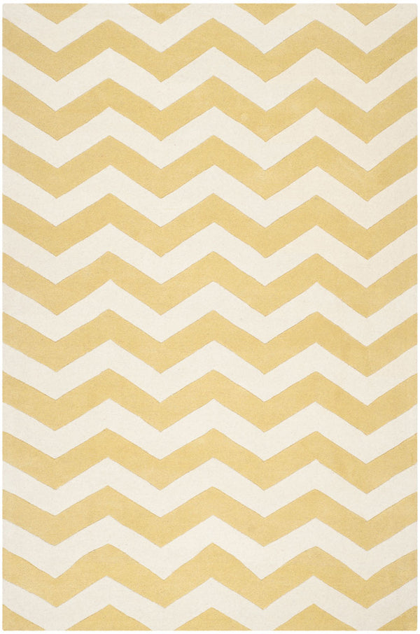 Chatham Cht715  Hand Tufted 100% Wool Pile Rug Light Gold / Ivory