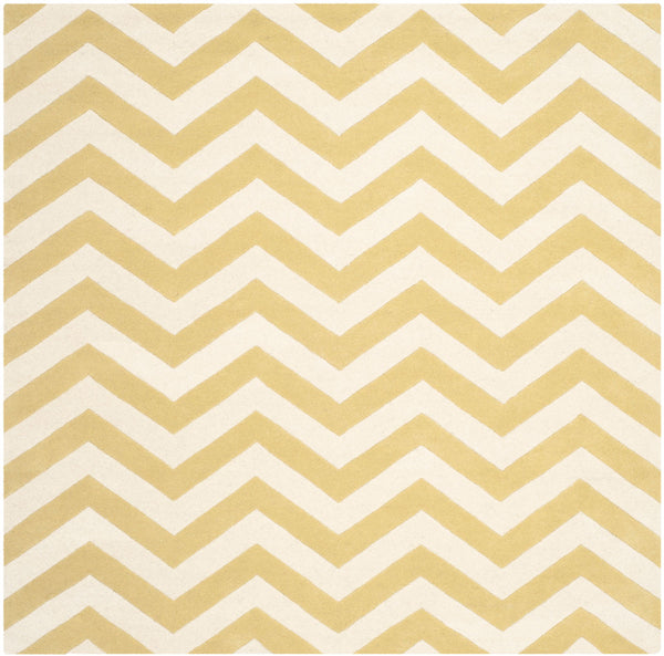 Chatham Cht715  Hand Tufted 100% Wool Pile Rug Light Gold / Ivory