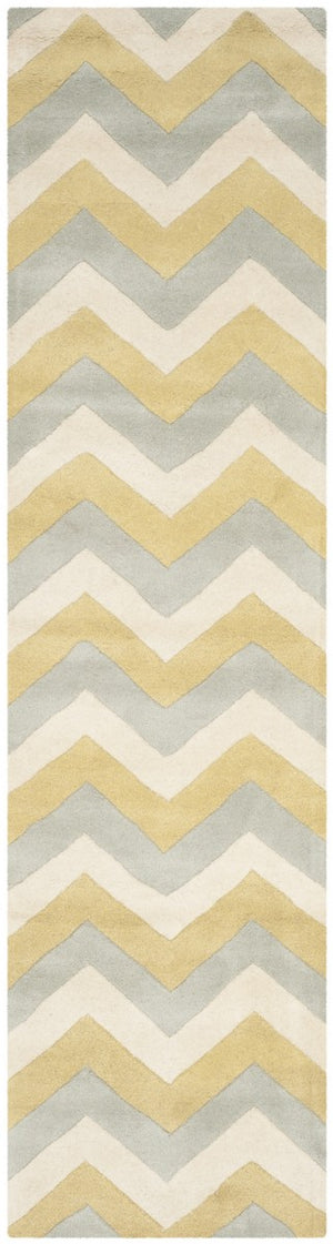 Chatham Cht715  Hand Tufted 100% Wool Pile Rug Grey / Gold