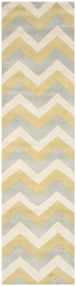 Chatham Cht715  Hand Tufted 100% Wool Pile Rug Grey / Gold