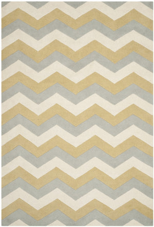 Chatham Cht715  Hand Tufted 100% Wool Pile Rug Grey / Gold