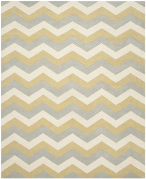 Chatham Cht715  Hand Tufted 100% Wool Pile Rug Grey / Gold