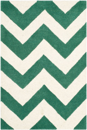Chatham Cht715  Hand Tufted 100% Wool Pile Rug Teal / Ivory
