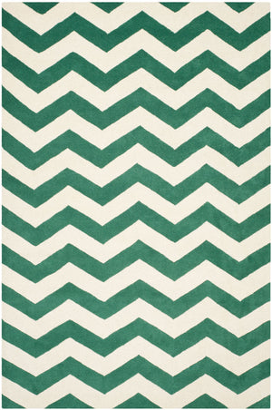 Chatham Cht715  Hand Tufted 100% Wool Pile Rug Teal / Ivory