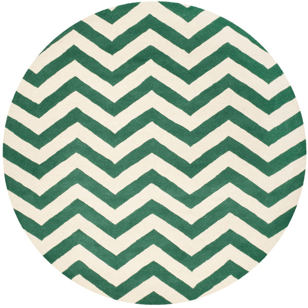 Chatham Cht715  Hand Tufted 100% Wool Pile Rug Teal / Ivory