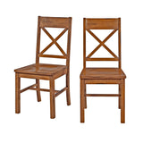 Walker Edison Wood Dining Chairs, Set of 2 - Antique Brown in High-Grade MDF, Solid Wood Veneers, Solid Wood CHW2AB 812492013341